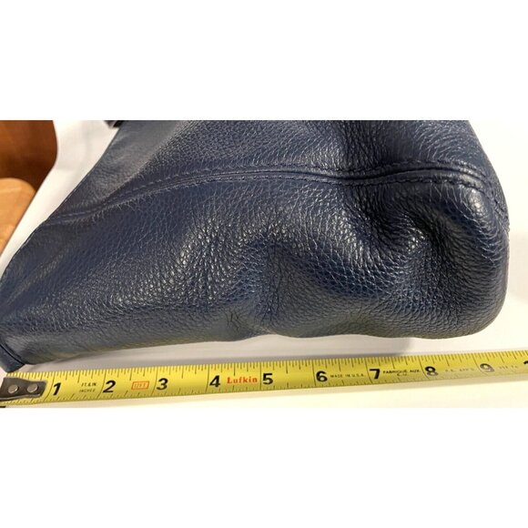 Michael Kors Medium Navy Blue Subtle Leather Shoulder Crossbody Bag Outside Pock - Picture 11 of 15